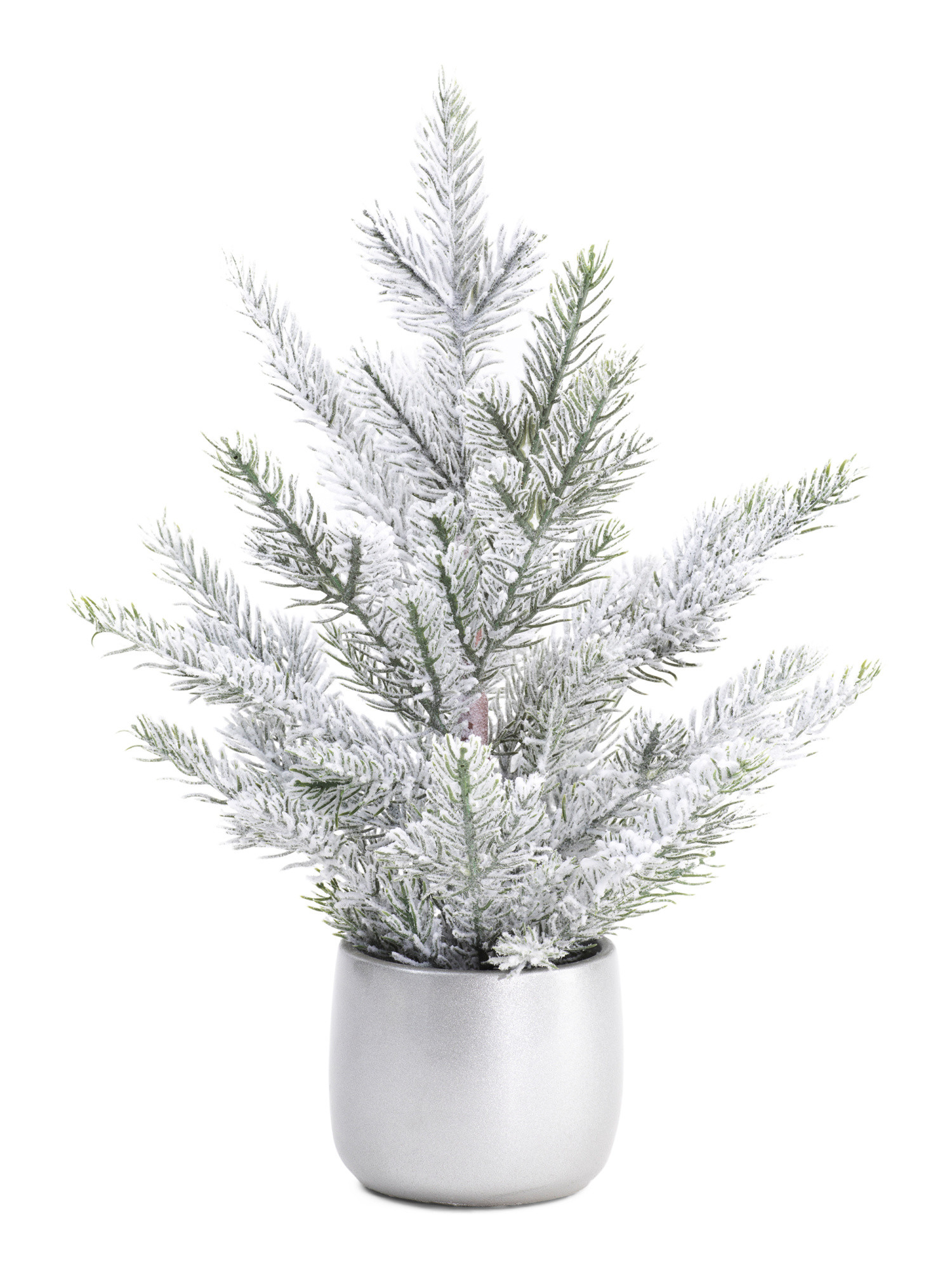 17in Flocked Pine Tree In Pot | TJ Maxx