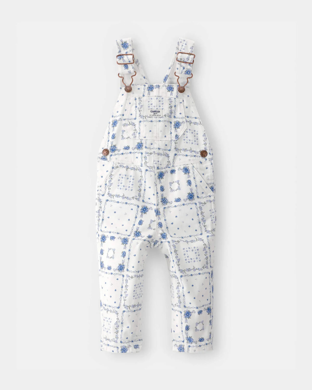 Baby Girl Bandana Floral Overalls - Blue/Ivory | Carter's Inc