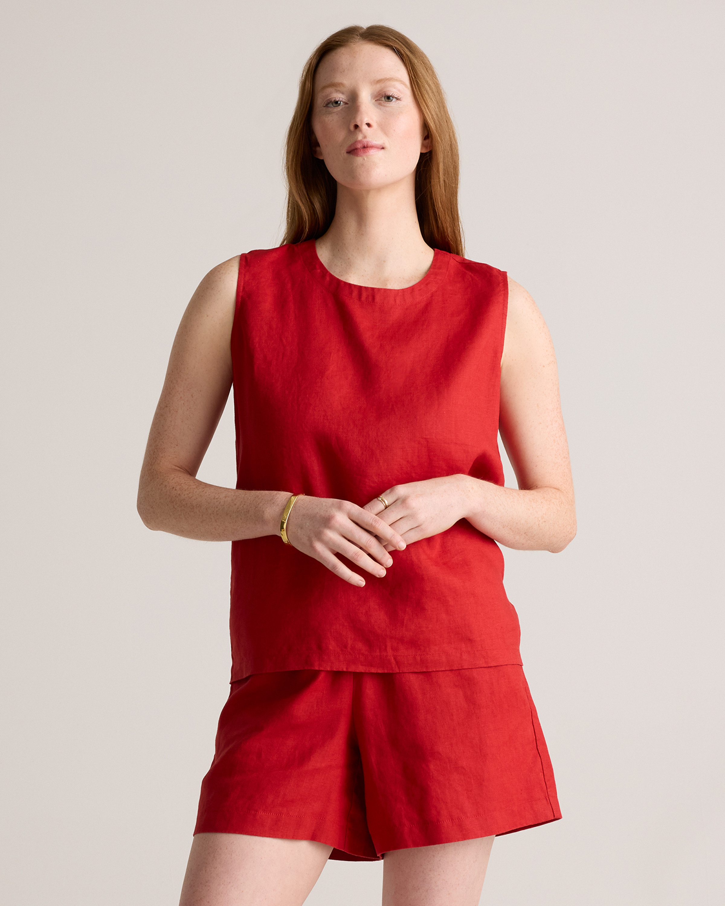 Quince | Women's 100% European Linen Tank Top in Soft Yellow, Size Medium | Quince