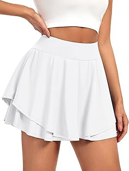 IUGA Tennis Skirt Pleated Skorts for Woman Double Ruffle Golf Skirts for Women Skort with Pockets... | Amazon (US)