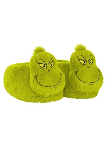 Adult The Grinch Slippers | 3D Dr. Seuss Character Green Slipper Accessories, Furry Grinch Face Slippers for Adults L/XL | Amazon (US)
