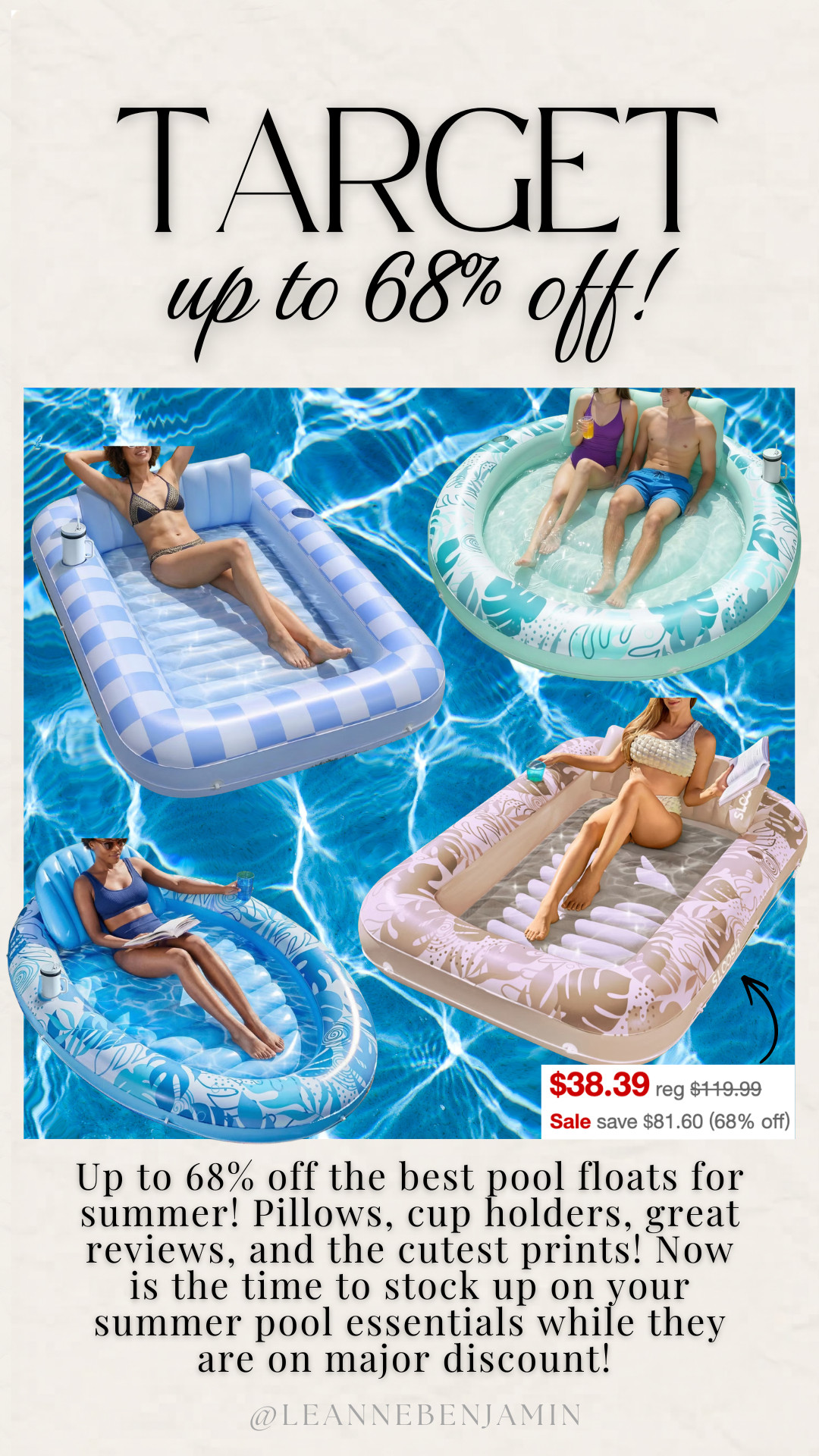#TargetPartner Up to 68% off the best pool floats at Target right now! Such an incredible time to stock up on all of your summer pool essentials while they are on major discount! 

@Target #Target 

 #LTKSaleAlert #LTKSwim #LTKKids