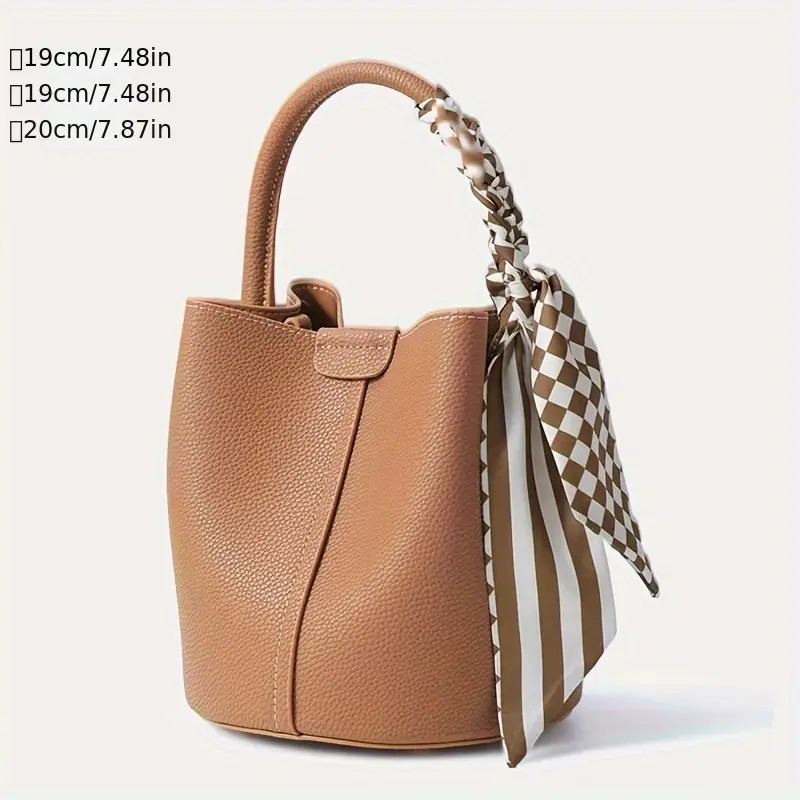 Luxury Genuine Leather Bucket Bag Stylish Solid Color - Temu | Temu Affiliate Program