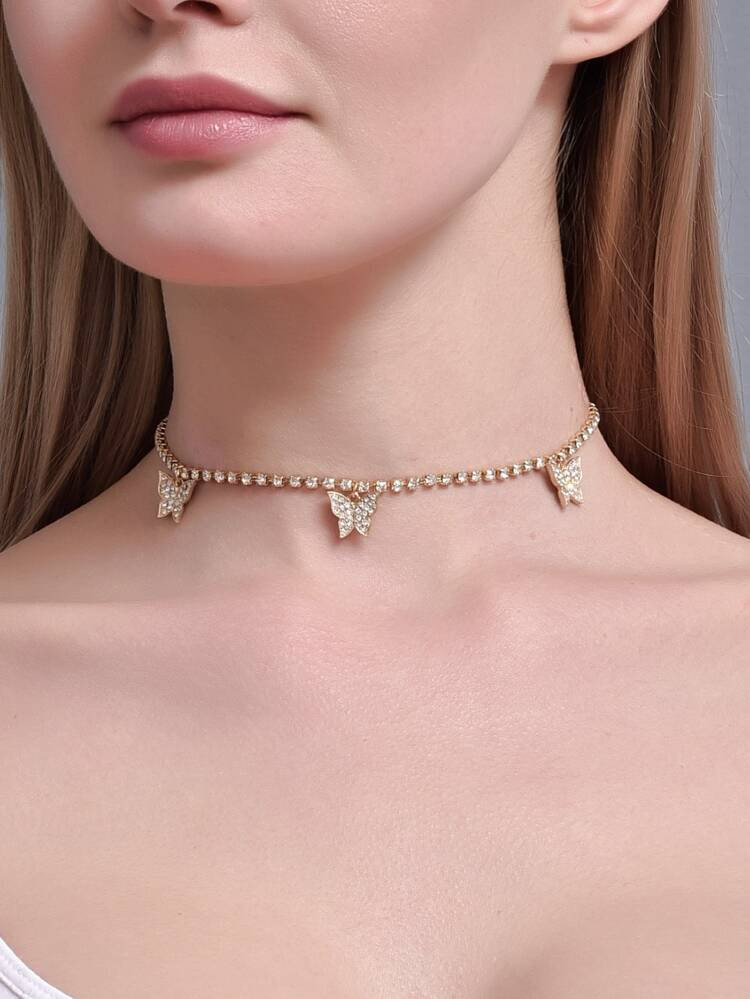 Rhinestone Butterfly Choker | SHEIN