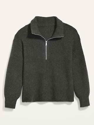 Rib-Knit Quarter-Zip Sweater for Women | Old Navy (US)