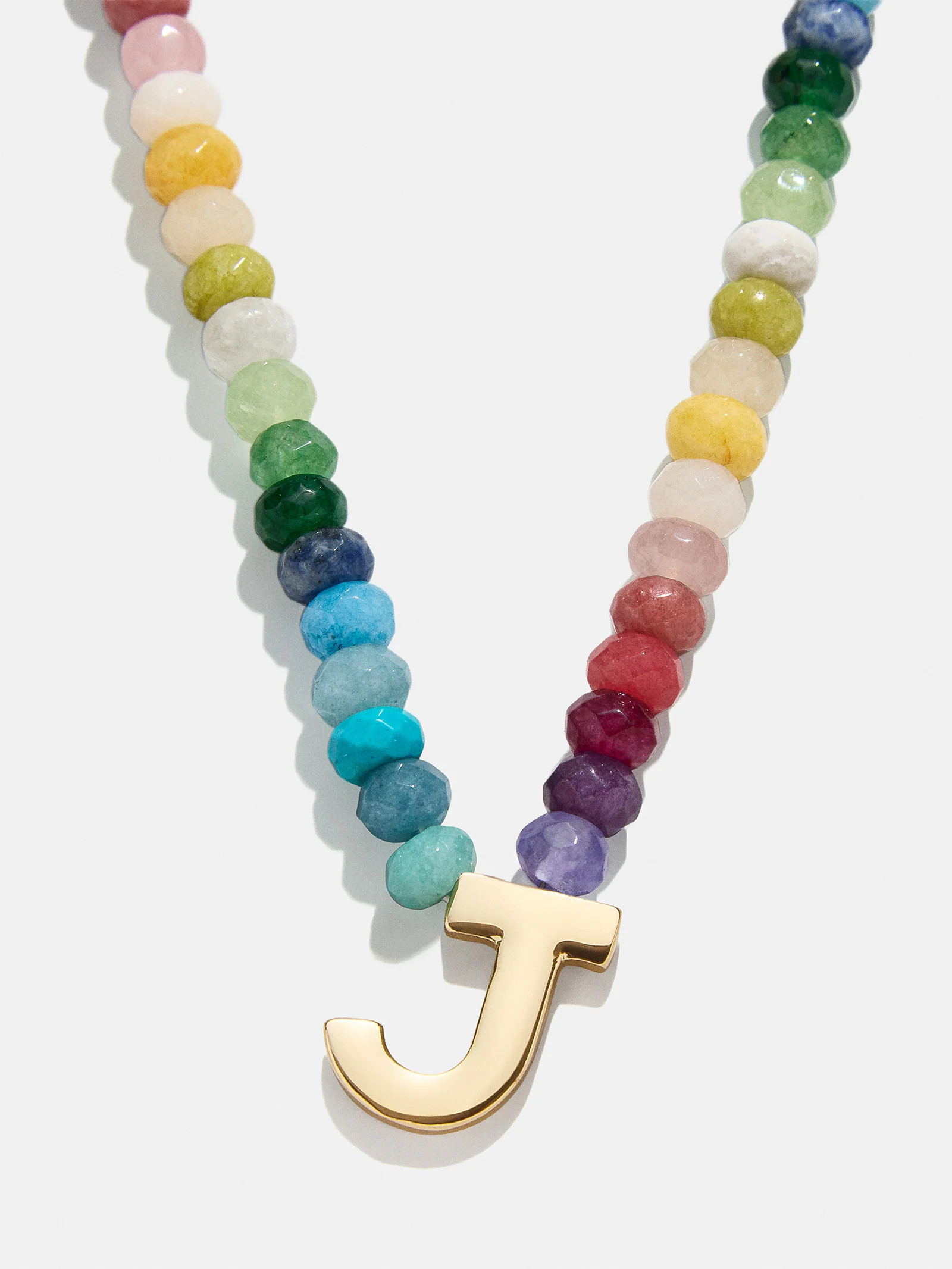 Semi-Precious Block Initial Necklace - Multi | BaubleBar