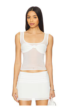 Lovers and Friends Nani Sheer Top in White from Revolve.com | Revolve Clothing (Global)