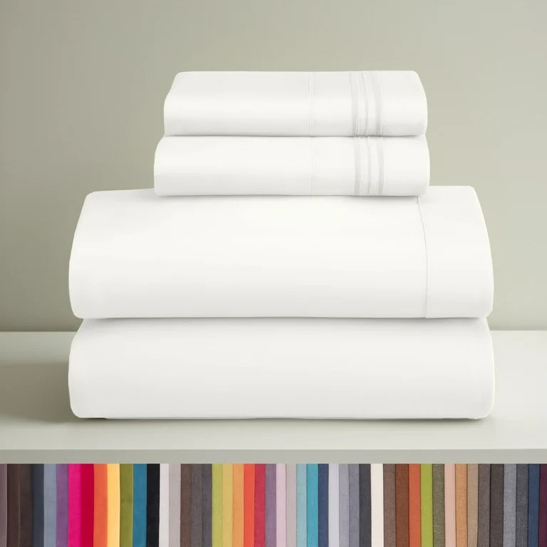 Clara Clark King Sheets Set, Hotel Luxury 4 PIece Deep Pocket Sheets, Ultra Soft Microfiber Bed S... | Walmart (US)