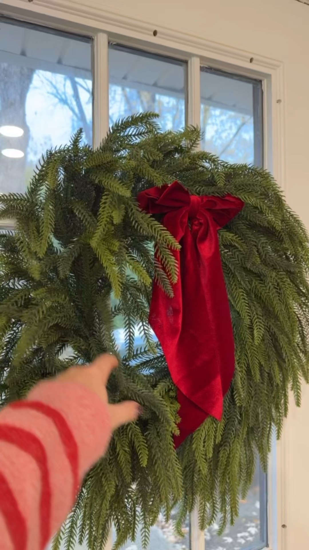 Perfect Christmas wreath! Looks amazing on the front door, window, or wall. Also a cute velvet red bow which is a hair bow but way easier to clip on!

#LTKHome #LTKHoliday #LTKSeasonal