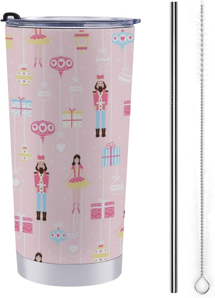 Christmas Nutcracker Dancer Gift Tumbler with Lid Stainless Steel Travel Mug 20oz Coffee Mug Spil... | Amazon (US)