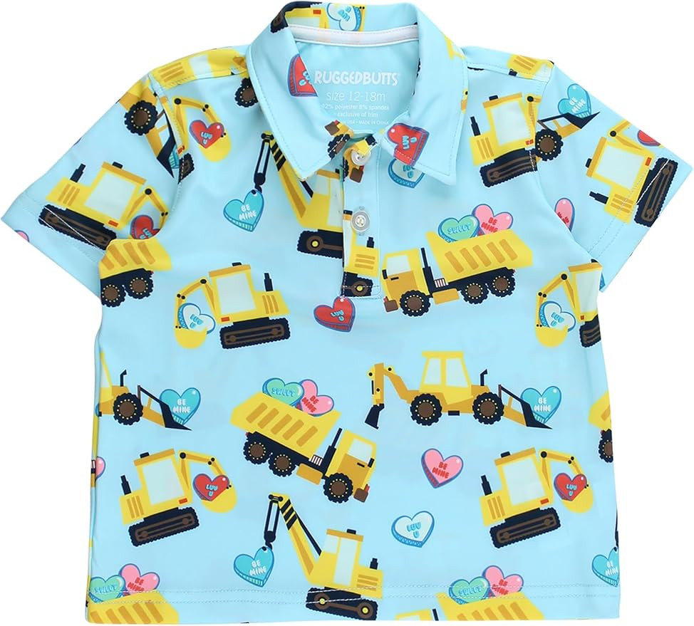 RUGGEDBUTTS Baby/Toddler Boys Knit Collared Short Sleeve Active Performance Polo | Amazon (US)