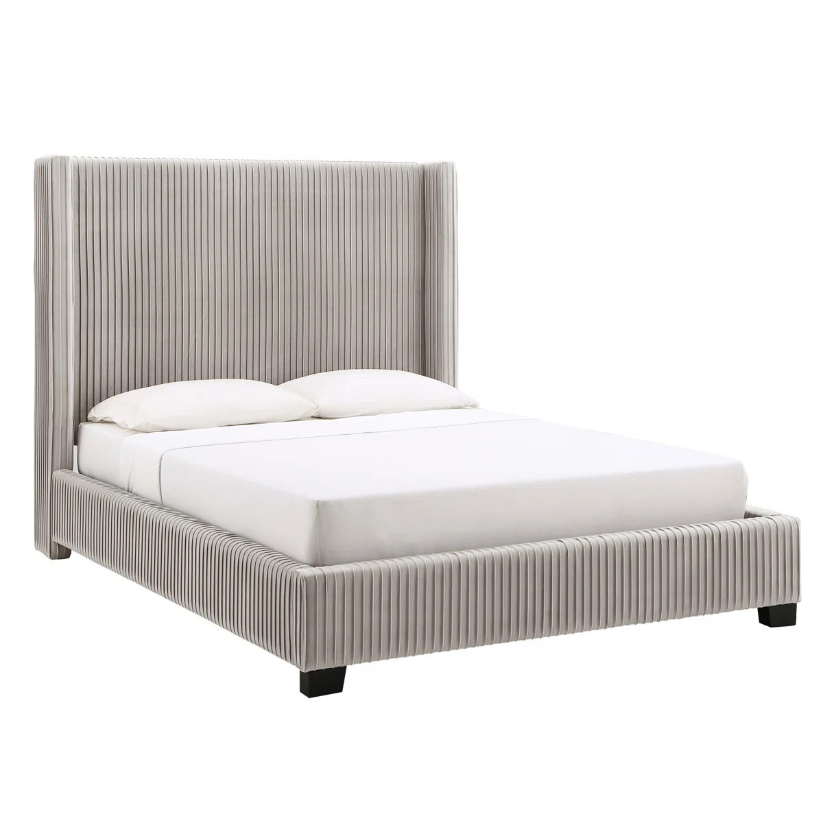 Vita Upholstered Pleated Wingback Bed | Wayfair North America