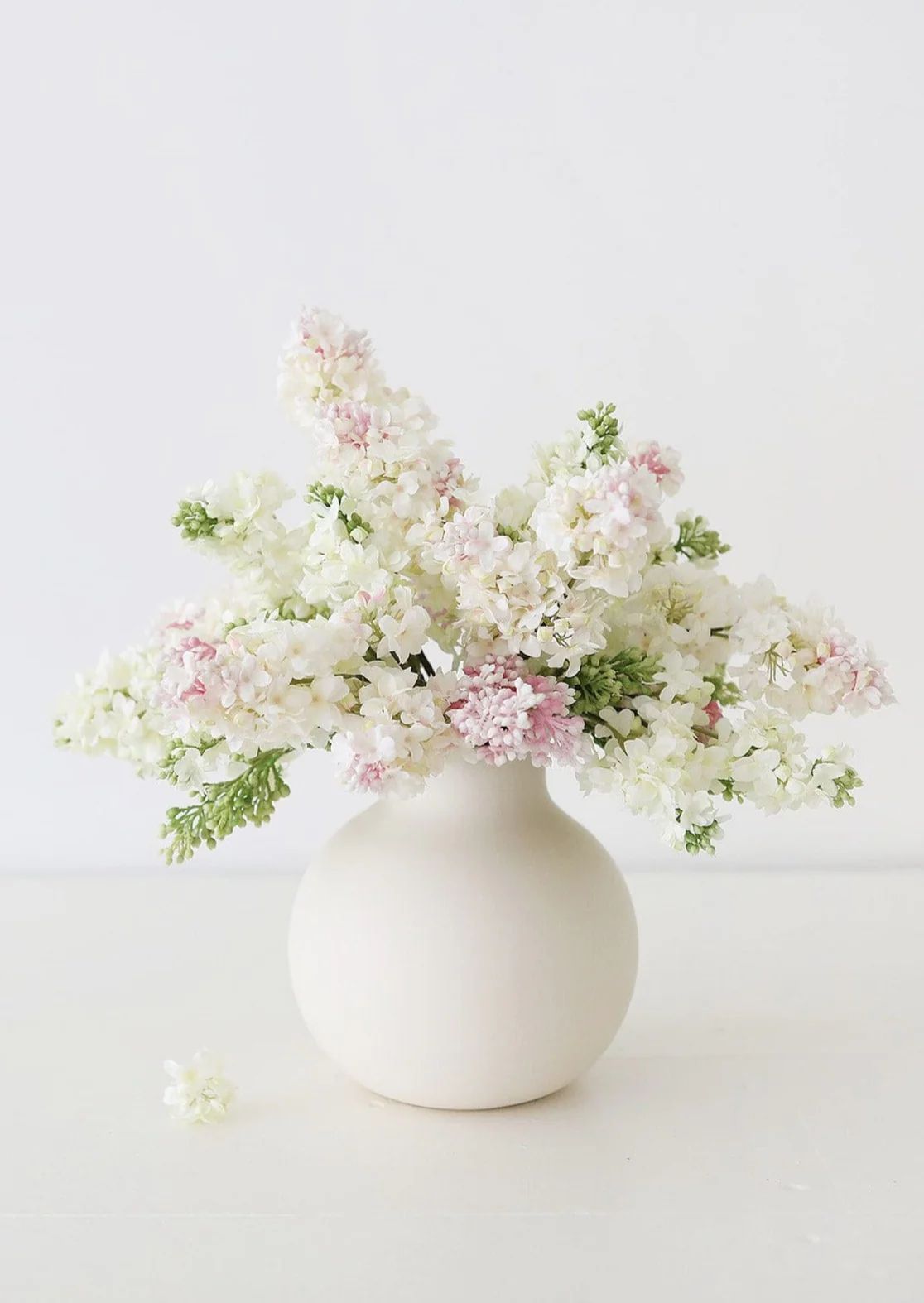 Creamy White Round Ceramic Vase - 8" Tall x 8" Wide | Afloral (US)