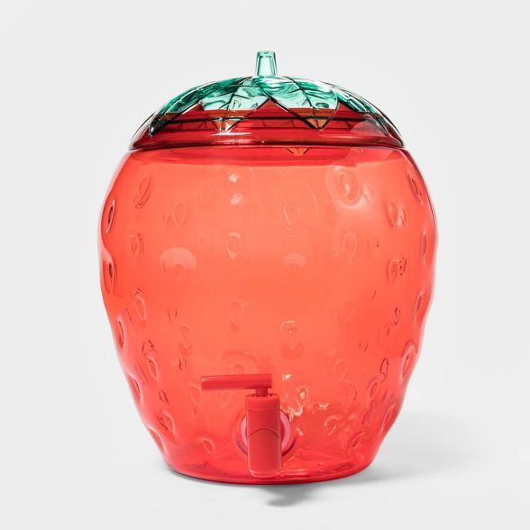 2.1gal Plastic Strawberry Beverage Dispenser Red - Sun Squad™ | Target