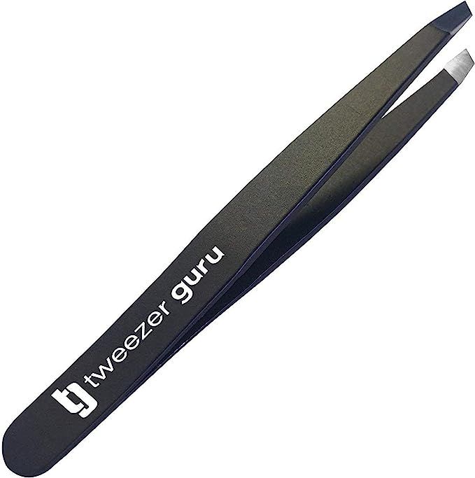 Tweezer Guru Tweezers for Women - Slant Pointed Precision Tweezers for Eyebrows & Ingrown Hair Re... | Amazon (US)