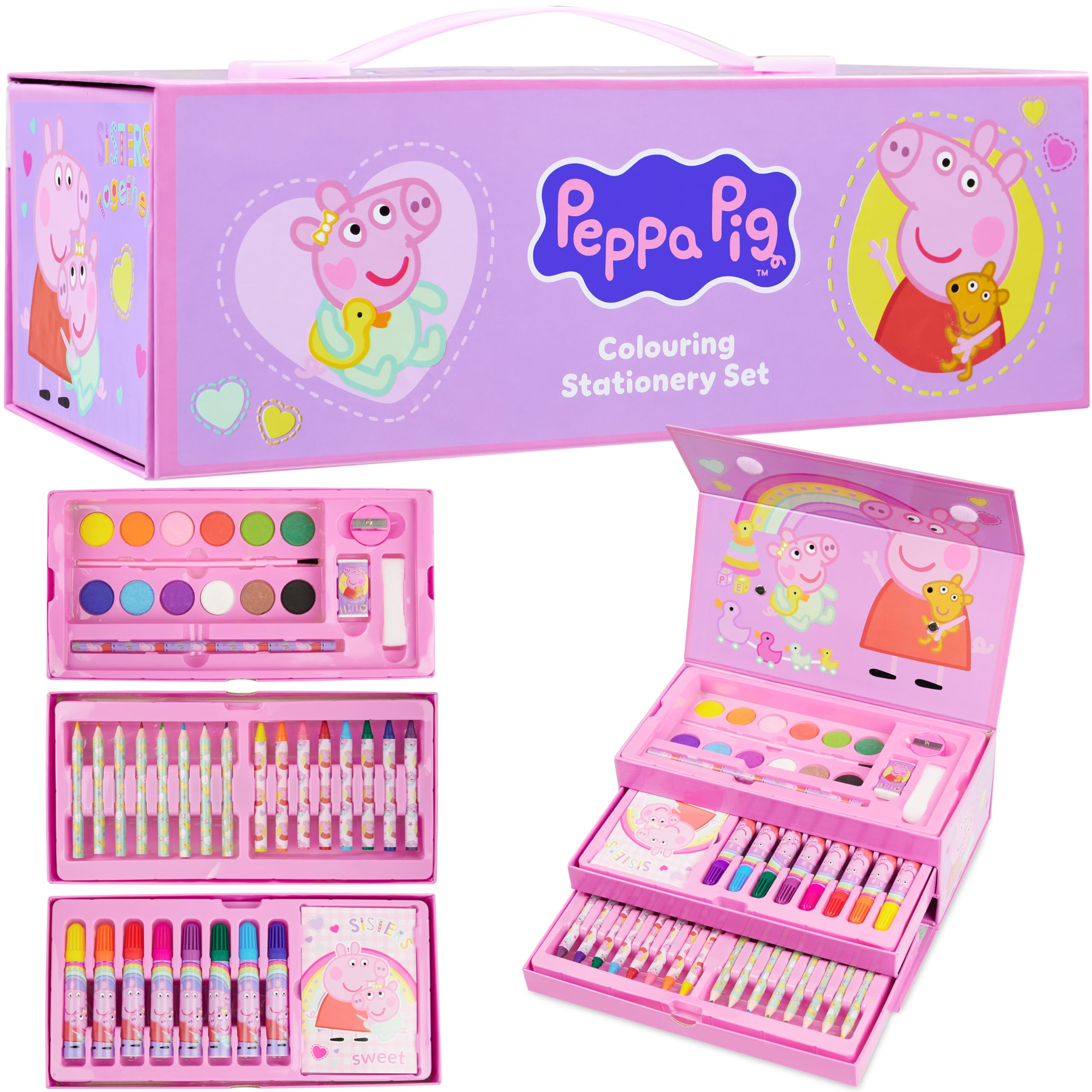Peppa Pig Art Case for Girls, Colored Pencils, Crayons, Markers, Watercolors, Art Supplies, Drawi... | Amazon (US)