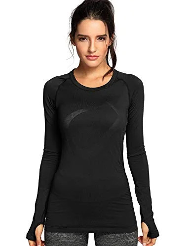CRZ YOGA Women's Seamless Athletic Long Sleeves Sports Running Shirt Breathable Gym Workout Top B... | Walmart (US)