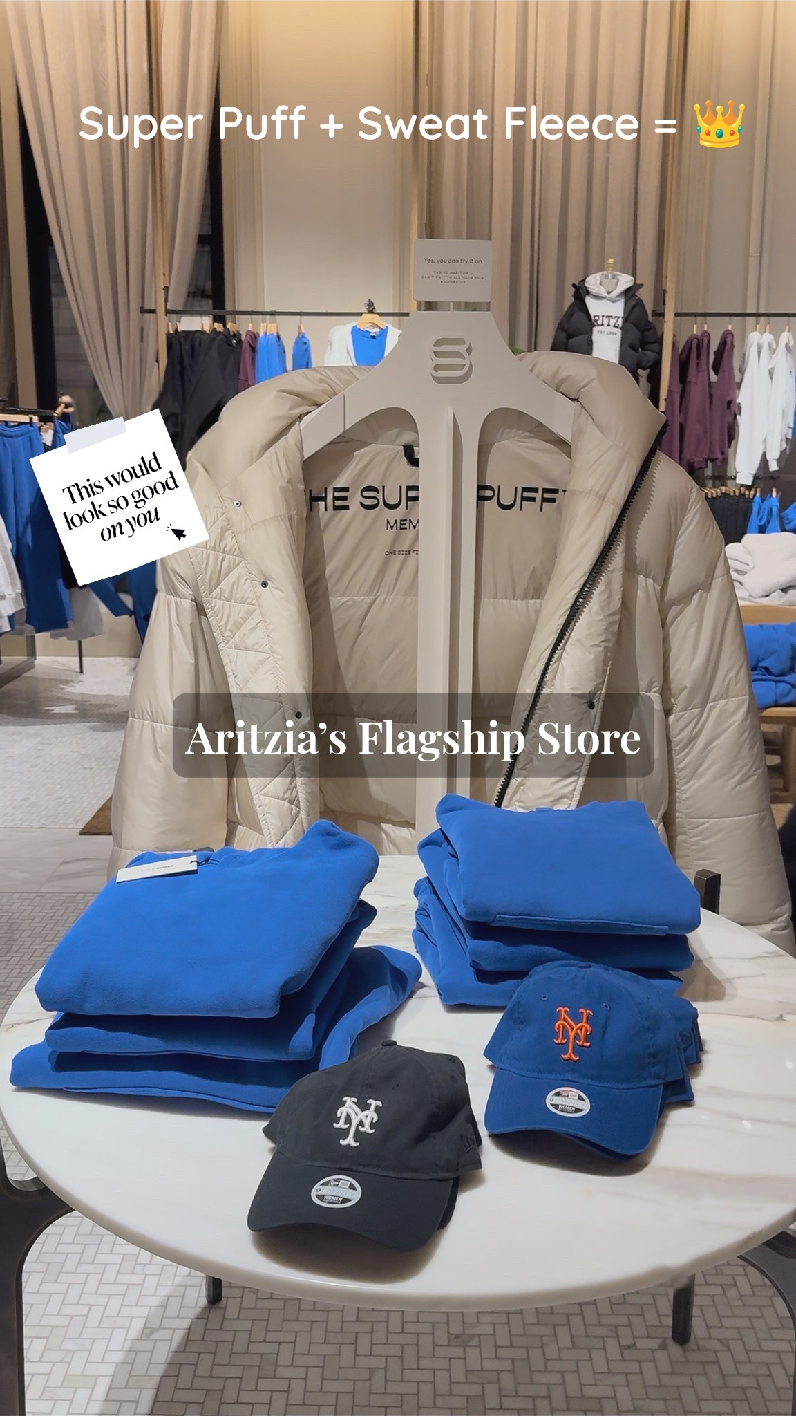 Aritzia did not play with their new Flatiron flagship — I was invited to the private opening event and this store has EVERYTHING 😍✨
From the iconic Super Puff in Cream to the Cozy Sweat Fleece Perfect Hoodie in Jazz Blue and Cardamom, it’s basically a cold-weather dream closet. And yes… they even have the cutest NY Mets canvas hats to finish your street-style look 🧢💙

🛍️If you’re building your winter wardrobe, the Super Puff + Sweat Fleece combo is undefeated for warmth, comfort, and that effortless New York aesthetic.



#Aritzia #SuperPuff #AritziaSuperPuff #CozySweats #WinterStyle #FlatironNYC #LTKStyle #LTKFinds #ColdWeatherOutfits #NYCStyle #AritziaHaul

#LTKActive #LTKCyberWeek #LTKGiftGuide