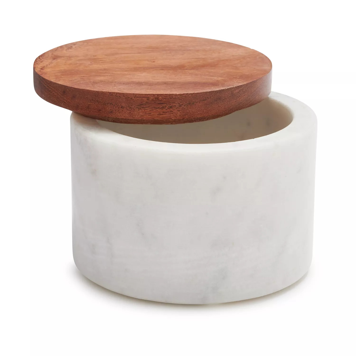 Marble Salt Keeper with Acacia Wood Lid | Sur La Table
