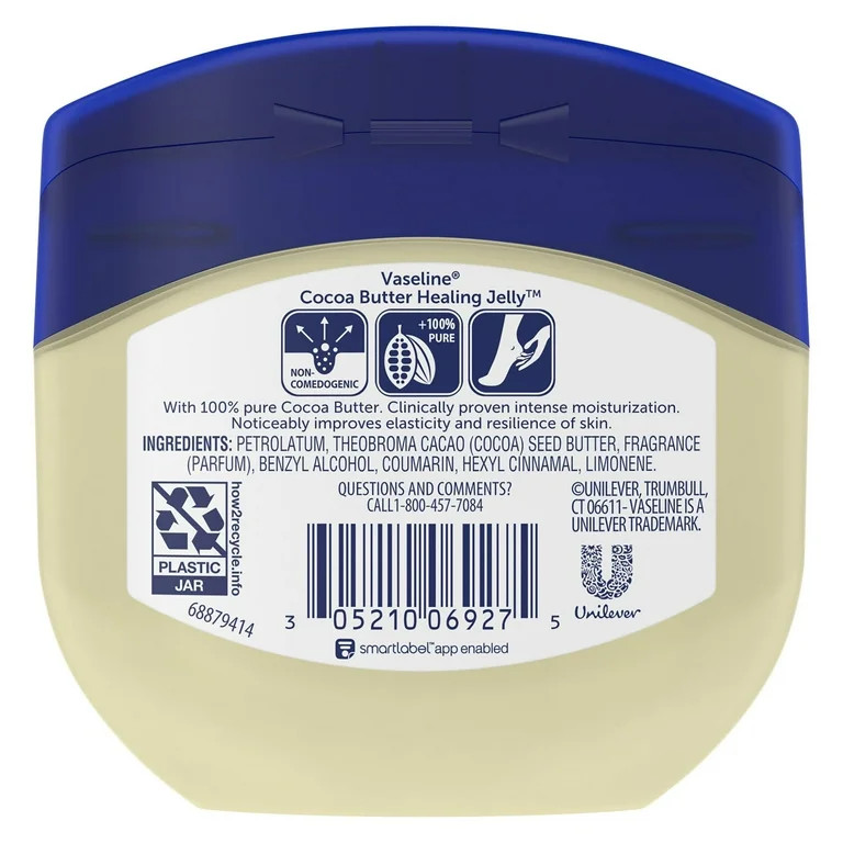 Vaseline Lock In Moisture Cocoa Butter Healing Petroleum Jelly for Dry Skin, 7.5 oz | Walmart (US)