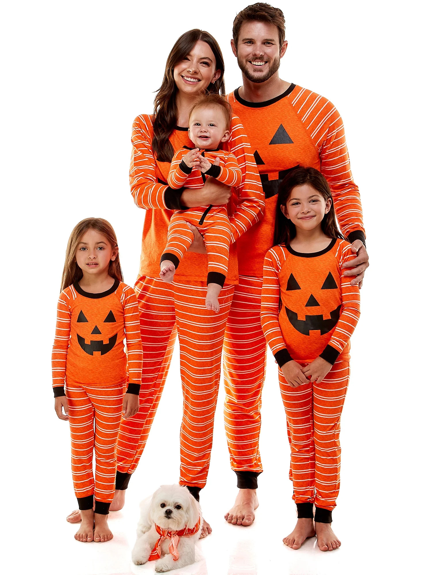 Derek Heart Striped Jack-O-Lantern Matching Halloween Family Pajama Set | Walmart (US)