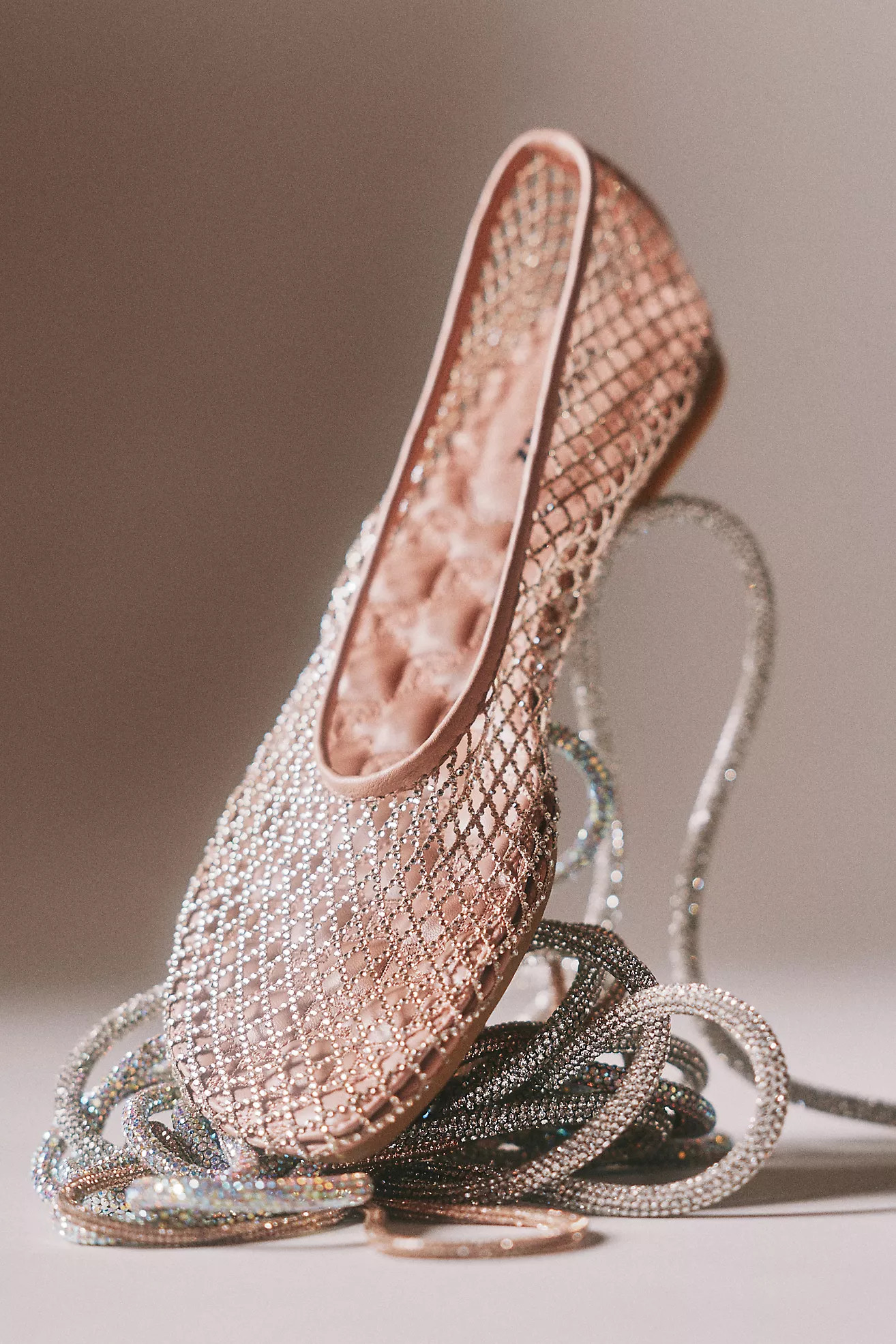 Lola Cruz Sequin Mesh Ballet Flats | Anthropologie (US)