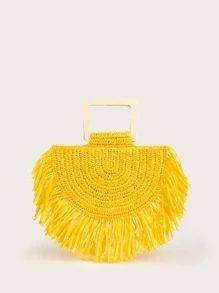 Fringe Trim Straw Tote Bag
   SKU: sg2112105828220054      
          (720 Reviews)
            U... | SHEIN