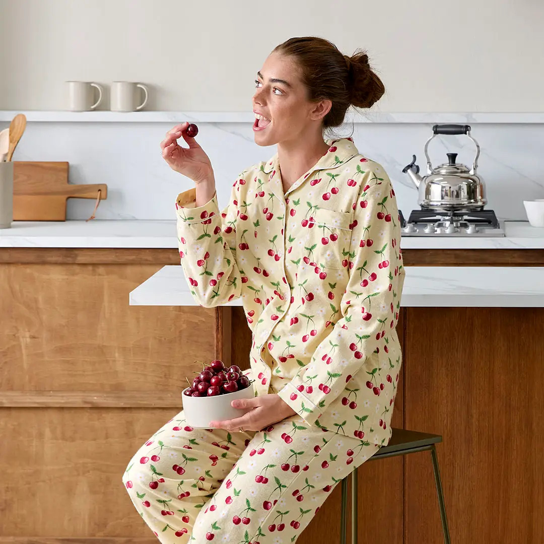 Sweet Cherry Flannelette Pyjamas | Bed Bath N' Table