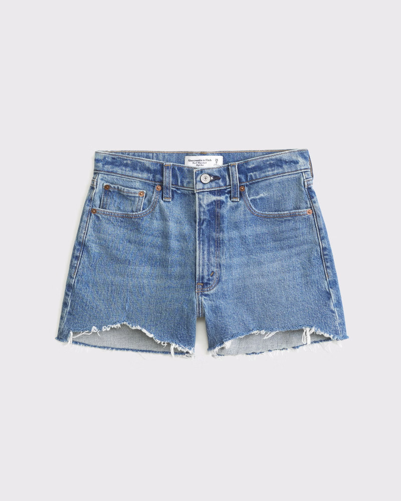 Abercrombie & Fitch Women's High Rise 4"" Mom Short in Medium - Size 36 | Abercrombie & Fitch (US)