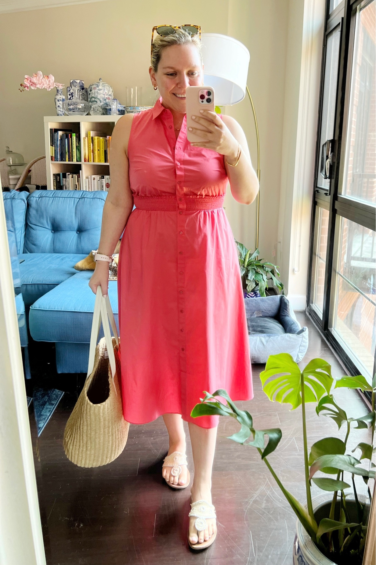 Coffee date outfit 
Dress: #Talbots (currently sold out)
Bag: #JCrew
Jewelry: #Amazon and #Tuckernuck 
Sandals: #JackRogers 

#LTKunder50 #LTKFind #LTKunder100