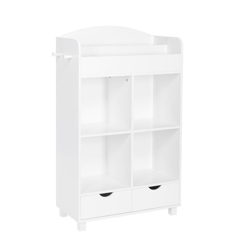 RiverRidge Home Kids White Cubby Storage Cabinet with Bookrack | The Home Depot