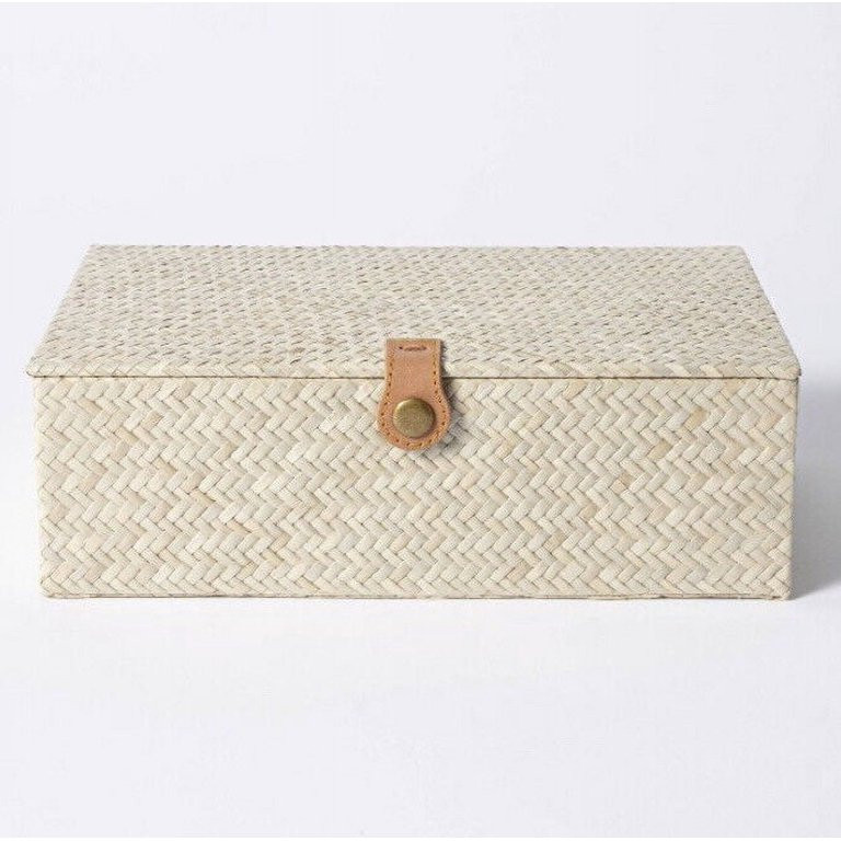 3.5" x 10" Pandan Zig-Zag Woven Box - Threshold Designed with Studio McGee - Walmart.com | Walmart (US)