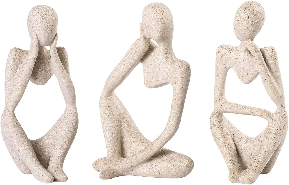 BMLCGJ Thinker Statue Gold Decor Abstract Art Sculpture, Golden Resin Collectible Figurines for H... | Amazon (US)