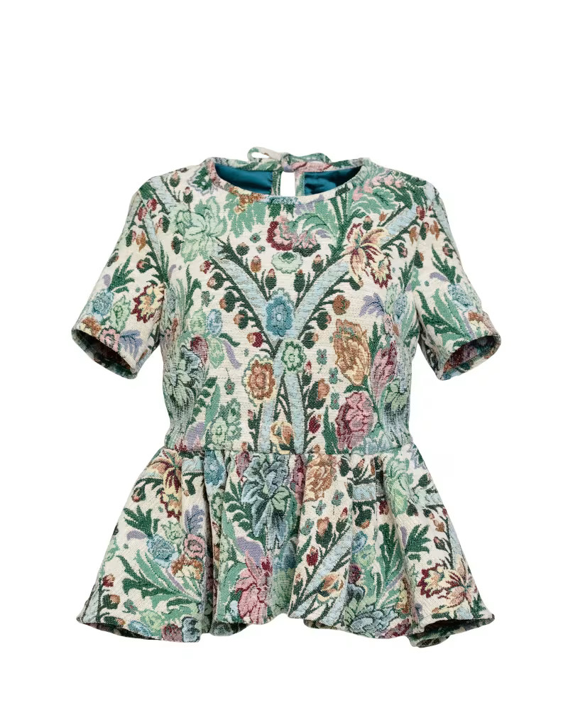Jacquard Floral Ruffle Top | Dia&Co | Dia & Co