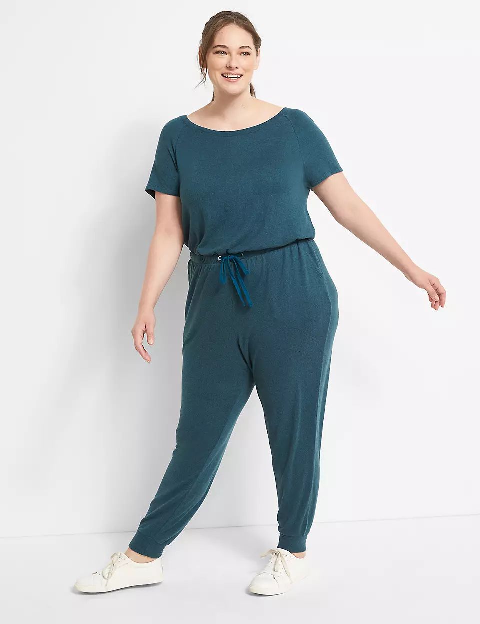 LIVI Short-Sleeve Jogger Jumpsuit | Lane Bryant (US)