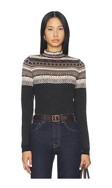 Free People Winter Warmer Bodysuit in Black Ivory Combo from Revolve.com | Revolve Clothing (Global)