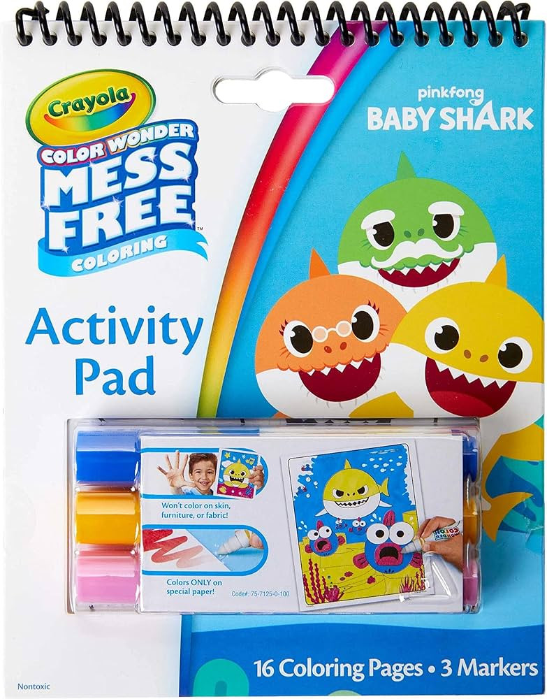 Crayola Baby Shark Color Wonder Travel Activity Pad, Mess Free Coloring, Gift for Kids, 3, 4, 5, ... | Amazon (US)