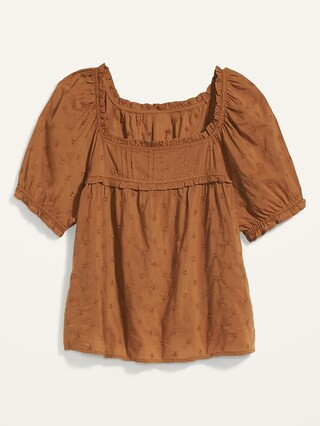 Ruffled Square-Neck Embroidered Blouse for Women | Old Navy (CA)