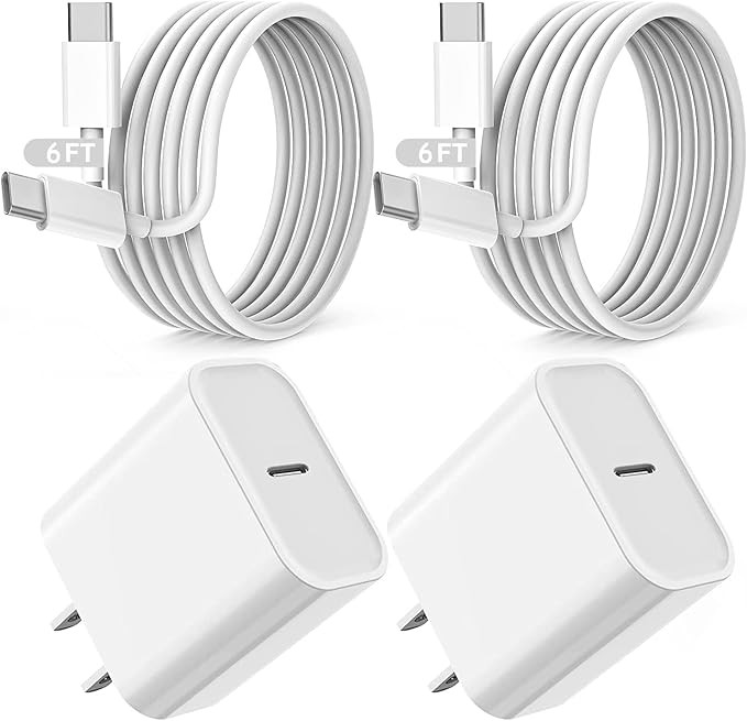 Fast iPad Charger,iPad Charger Fast Charging 2Pack Wall Chargers Plug Adapter Type C USB C to C C... | Amazon (US)