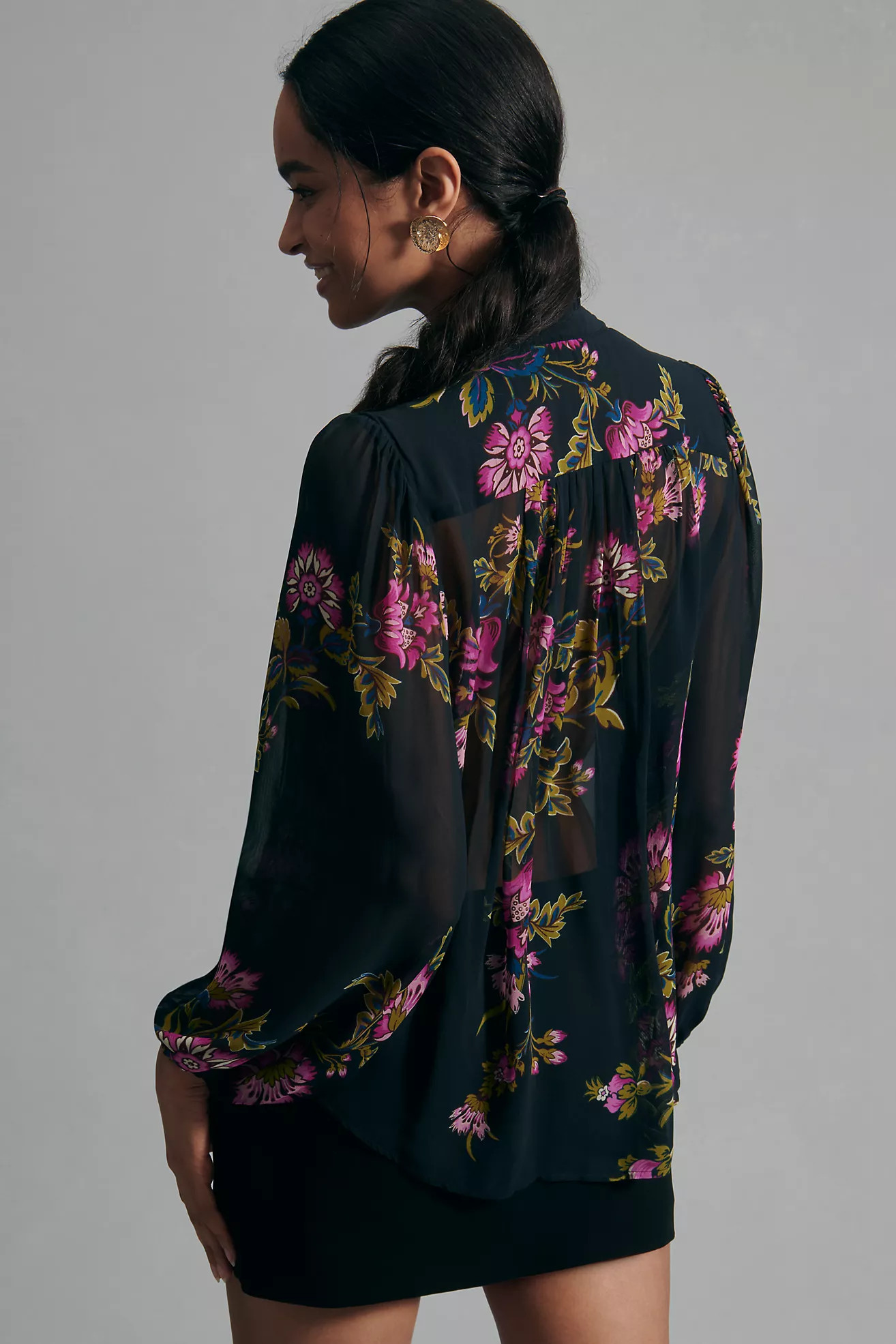 The Estela Sheer Printed Blouse | Anthropologie (US)