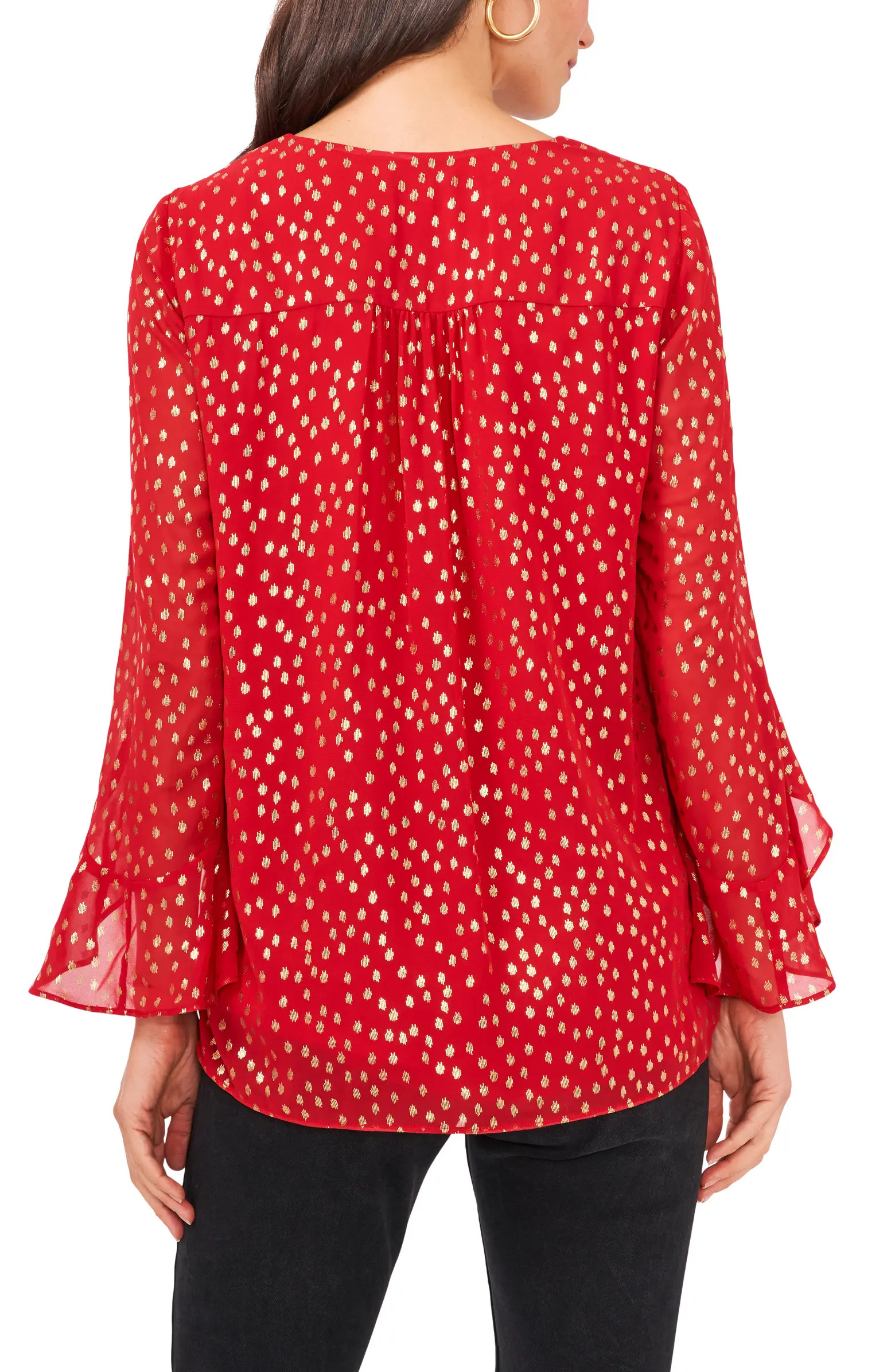 Dash Dot Flutter Sleeve Tunic | Nordstrom