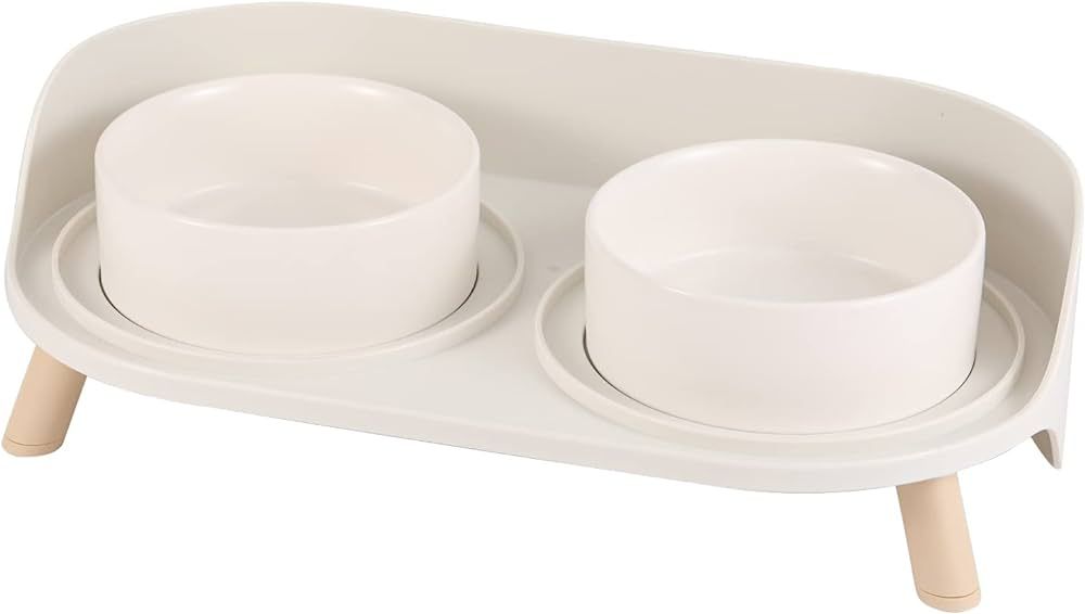 Cat Food Water Bowl Set - Raised Cat Bowls with Non Slip Stand - Elevated Puppy Bowls for Small D... | Amazon (US)