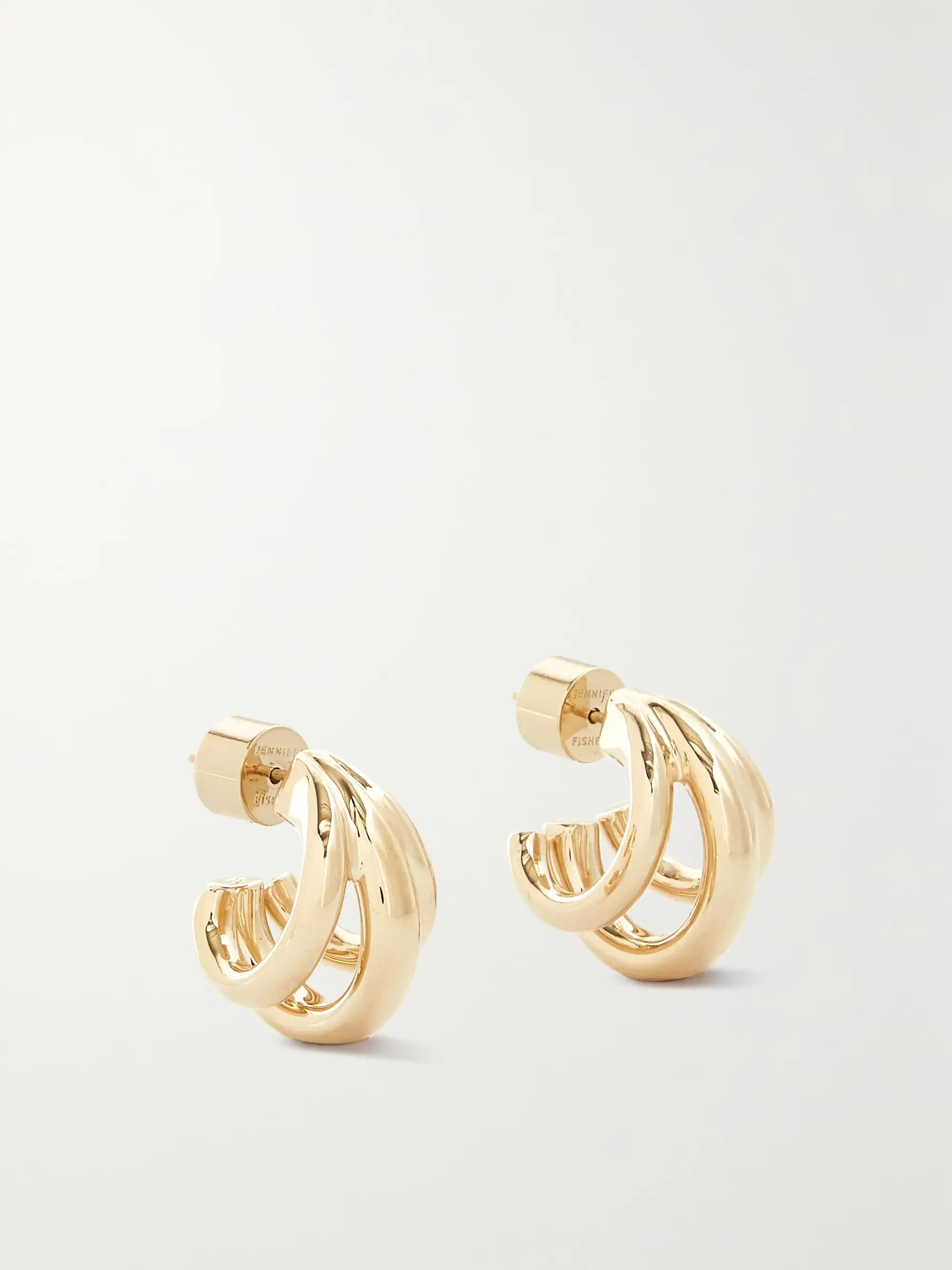 Micro Triple Lilly gold-plated hoop earrings | NET-A-PORTER (US)