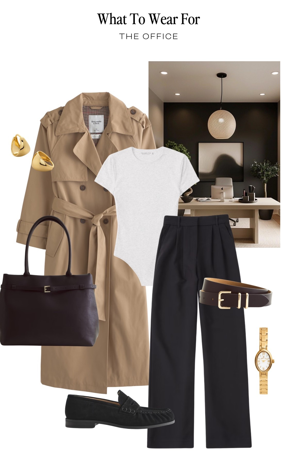 The office 👩‍💻

Abercrombie & fitch / trench coat / work bag / black Sloane wide leg trousers 

#LTKautumn #LTKworkwear #LTKstyletip