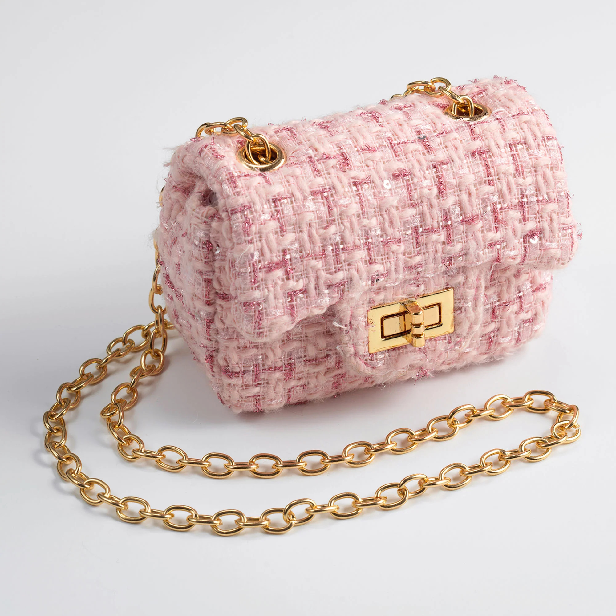 Pink Tweed Cross Body Bag | Rachel Riley