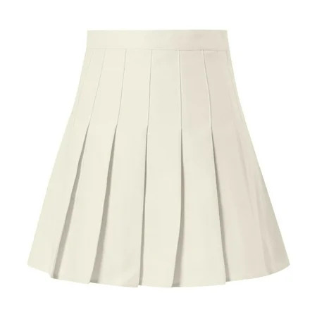 Aayomet Tennis Skirt Womens Girls Solid Pleated Skirt Basic Skirt Aline Design Skirt Beige Small | Walmart (US)