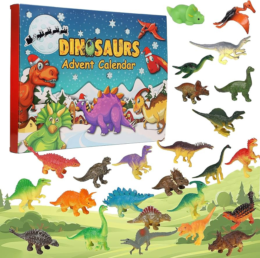 ATDAWN Advent Calendar 2023 with 24 Dinosaurs for Boys, Girls, Kids and Toddlers, Christmas Count... | Amazon (US)