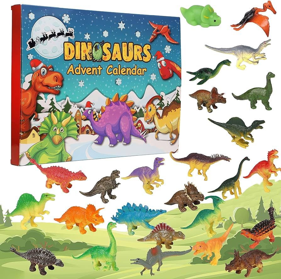 ATDAWN Advent Calendar 2023 with 24 Dinosaurs for Boys, Girls, Kids and Toddlers, Christmas Count... | Amazon (US)