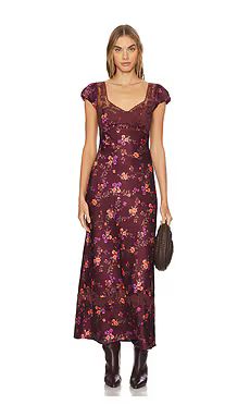 Free People Butterfly Babe Midi Dress in Brown from Revolve.com | Revolve Clothing (Global)