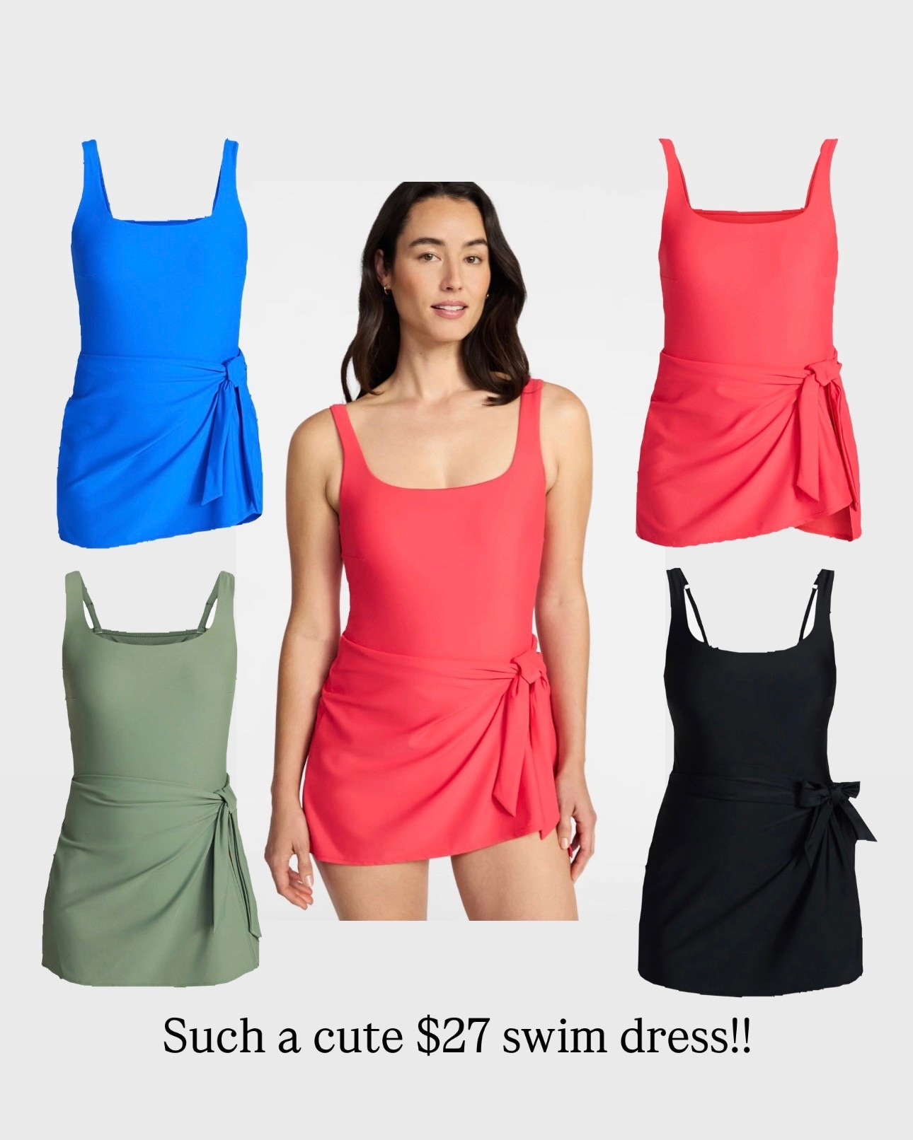 If you’re looking for more coverage swimsuits, this one is fantastic and under $30!! 